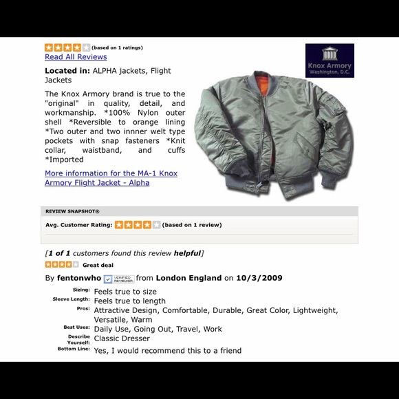 knox armory flight jacket